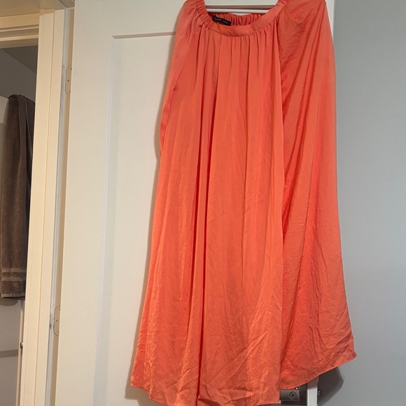 Zara Dresses & Skirts - Zara Flowy Coral/orange maxi Skirt size medium new without tags